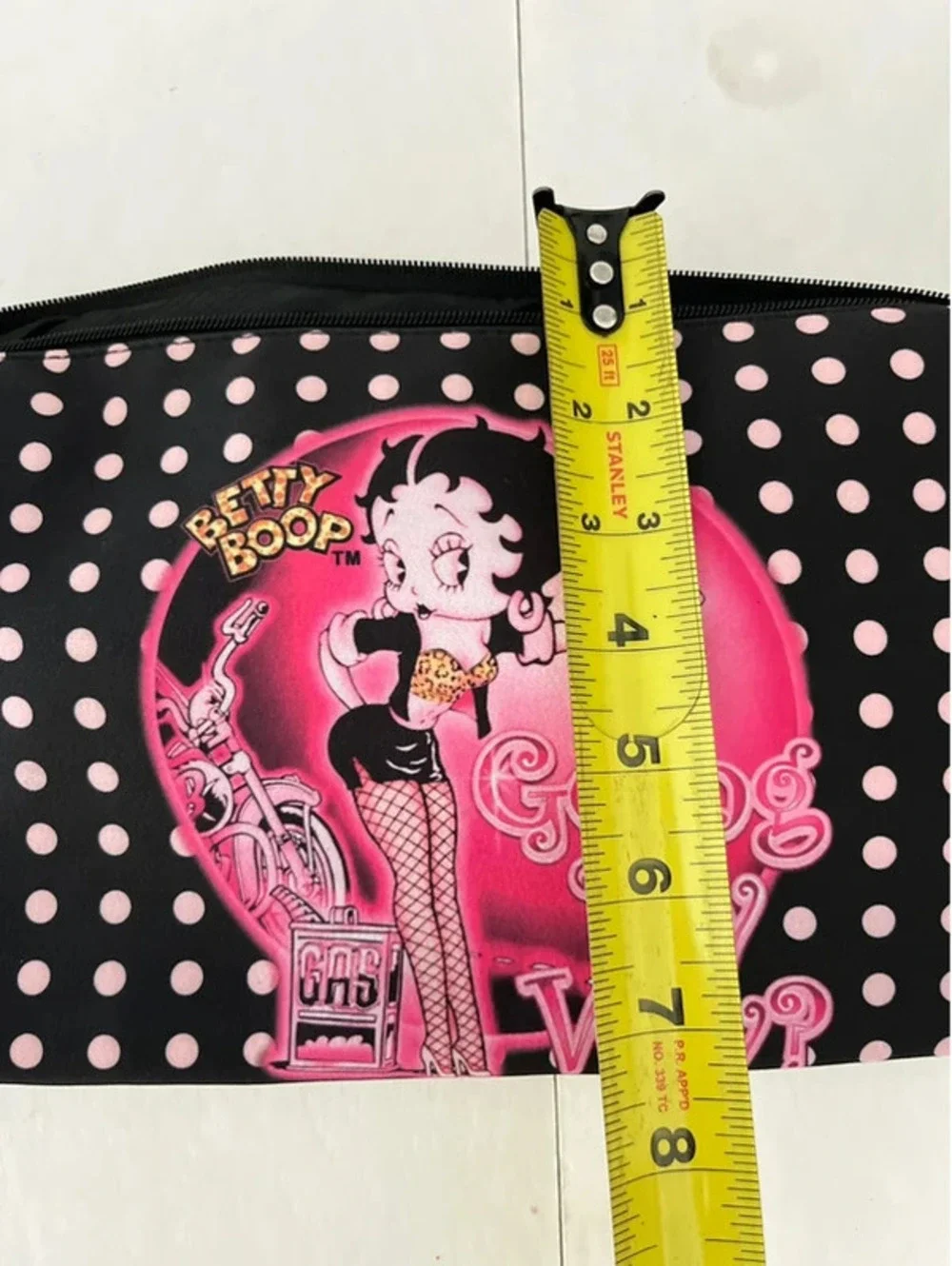 Betty Boop Cosmetic/Makeup/Travel Bag, Polkadot, Black, White, Pink